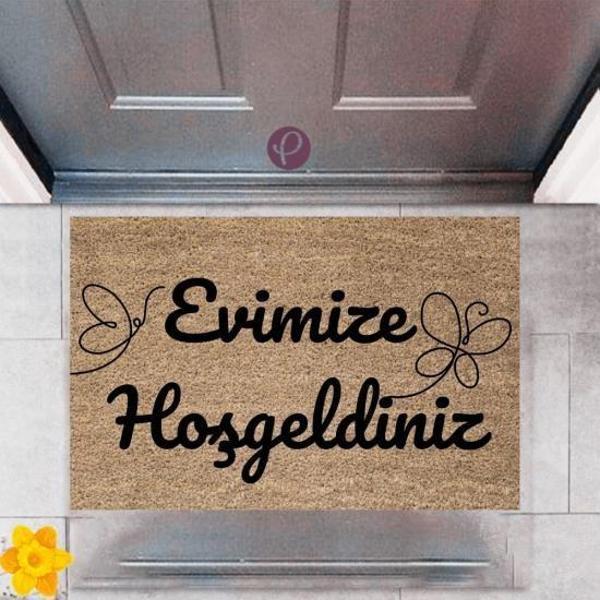 Büro Ev Ofis Dekoru için Dijital Baskı Kapı Önü Paspas Evimize Hoşgeldiniz Trend - Image 1