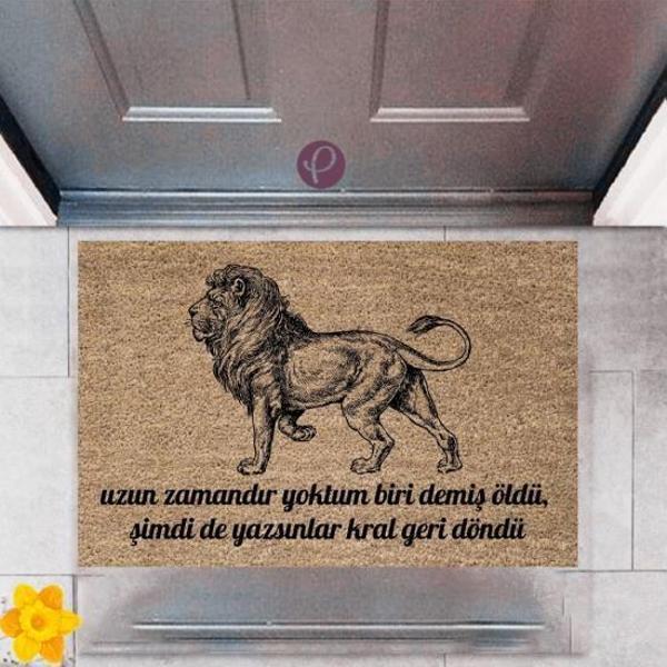 Büro Ev Ofis Dekoru için Dijital Baskı Kapı Önü Paspas Kral Geri Döndü Motif - Image 1