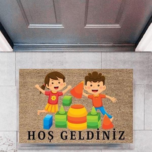 Büro Ev Ofis Dekoru için Dijital Baskı Kapı Önü Paspas Çocuklar Tip - Image 1