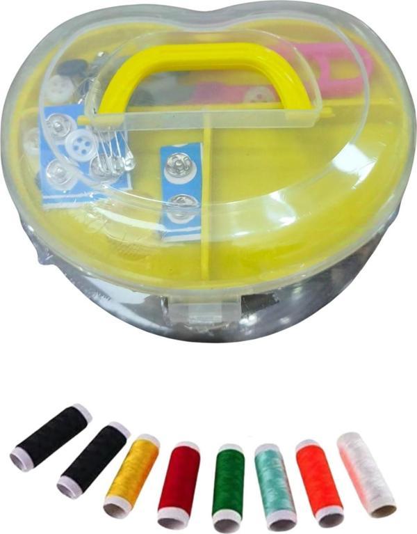 Büro Ev Ofis Hobi Dikiş Atölyesi için Plastik Maksi Kalp Dikiş İplik Seti - Image 1
