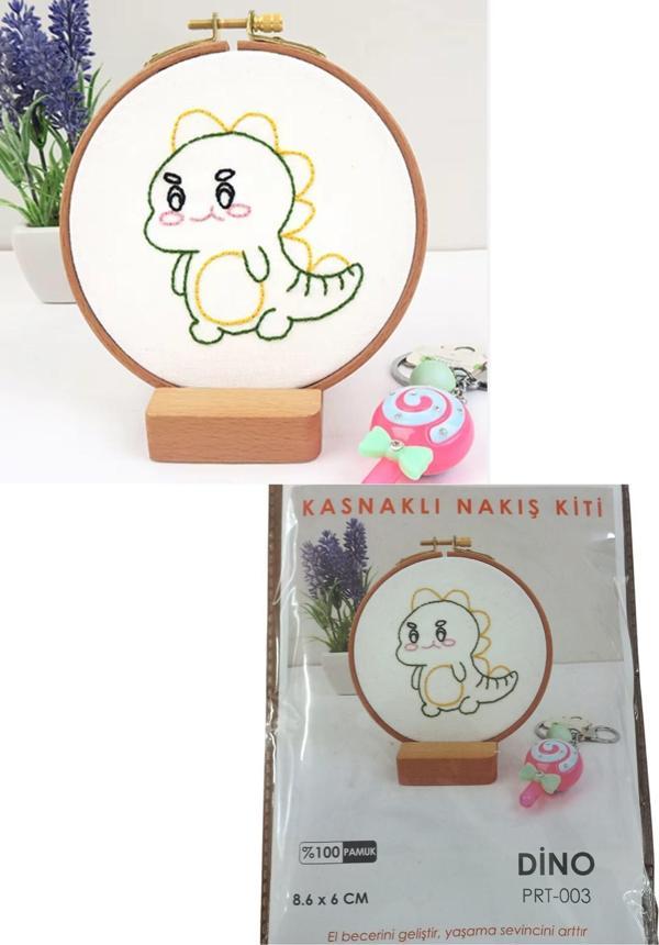 Büro Ev Ofis Hobi Dikiş Atölyesi için 8,6X6CM Dino Stil Kasnaklı Nakış Kiti - Image 1