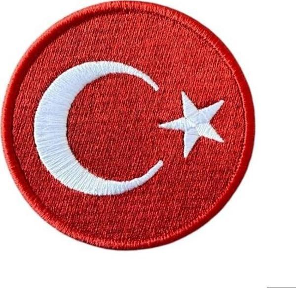 Büro Ev Ofis Hediyesi için 5CM Oval Türk Bayrağı Ütü İle Yapışan Aplike Arma - Image 1