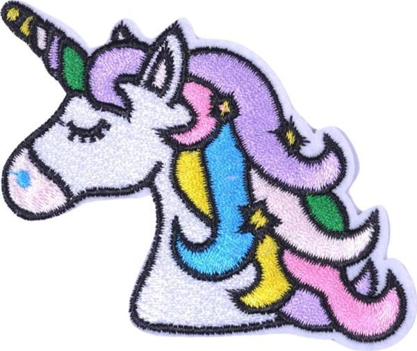 Büro Ev Ofis Hediyesi için 6X3CM Beyaz Unicorn Ütü İle Yapışan Aplike Arma - Image 1