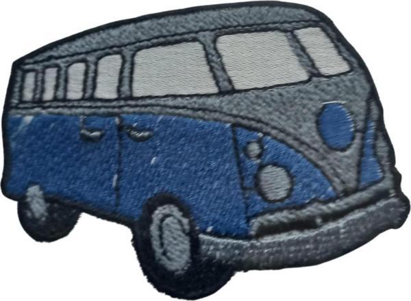 Büro Ev Ofis Hediyesi için 4X2CM Otobüs Mavi Gri Motif Ütü İle Yapışan Aplike Arma - Image 1