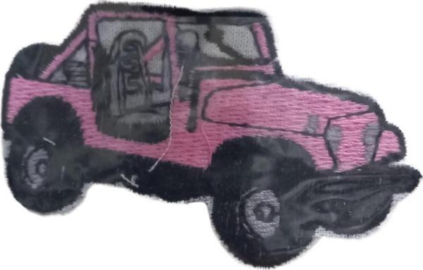Büro Ev Ofis Hediyesi için 2,5X3CM Pembe Jeep Ütü İle Yapışan Aplike Arma - Image 1