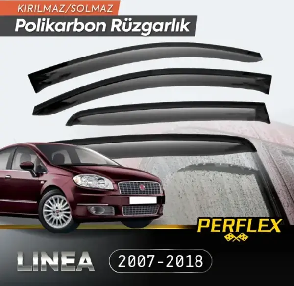 Büro Ev Ofis Arabası için 4PARÇA 2007-2018 Fiat Linea Oto Mugen Cam Rüzgarlığı Seti - Image 1