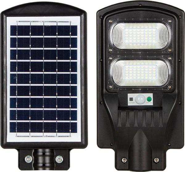 Horoz 100W Siyah Led Solar Güneş Enerjili Lamba Sokak Armatür Beyaz Işık - Image 1