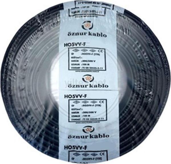 Öznur 3X2,5 Mm H05Vv-F (Ttr) Kablo Siyah 100 Metre - Image 1