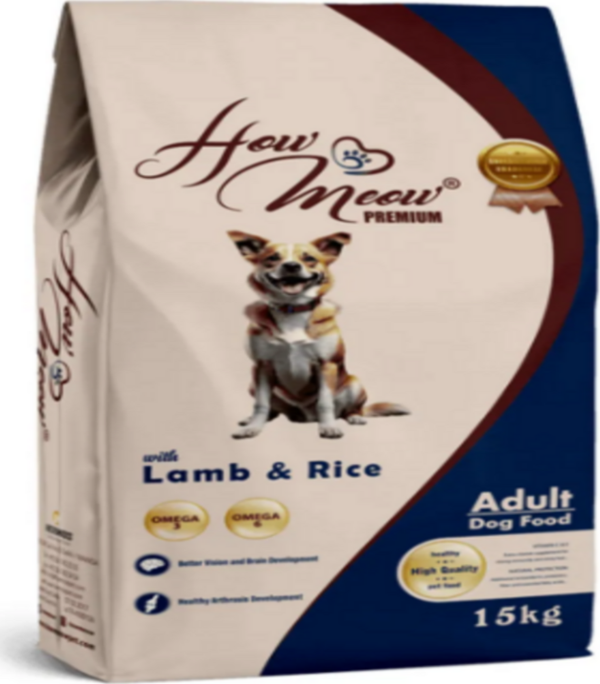How Meow Yetişkin Köpek Kuru Maması Kuzulu Ve Pirinçli 15 Kg - Image 1