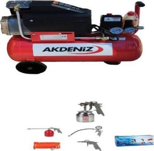 Akdeniz 24 Lt. Yağlı Hava Kompresörü+Hava Kompresör Seti 5 Parçalı 5 parça - Image 1