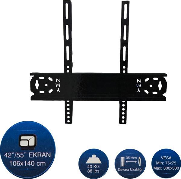 Hedyex 42" - 55" Tv Duvar Askı Aparatı Kilitli YMN-4255 - Image 1