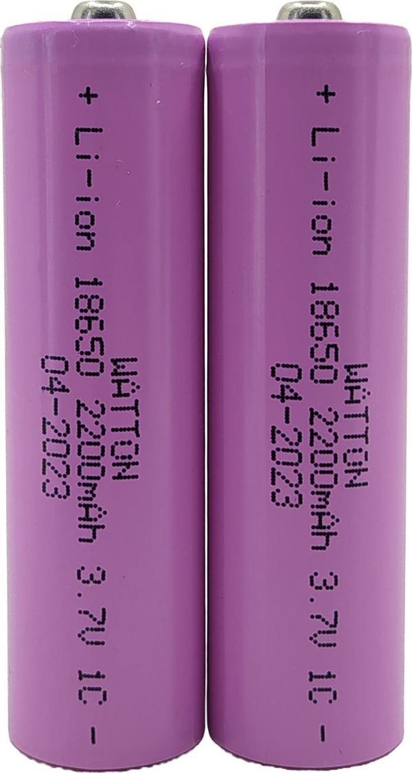 Watton 18650 2200mAh 2Li Şarjlı Fener Pili Li-ion 3.7V 1C Premium - Image 1