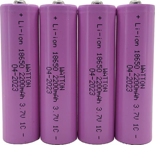 Watton 18650 2200mAh 4Lü Şarjlı Fener Pili Li-ion 3.7V 1C Premium - Image 1