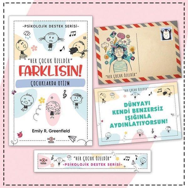 Çocuklarda Otizm - Kartpostal ve Ayraç - Çocuklar İçin Psikolojik Destek Serisi - Nesnel Yayınları - Image 1