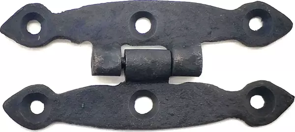 Antika Tarz Dekoratif Pirinç Dar Menteşe - 75x39 mm, Oksit - Image 1