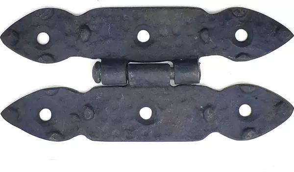 Antika Tarz Dekoratif Pirinç Düğmeli Menteşe - 117x57 mm, Oksit - Image 1