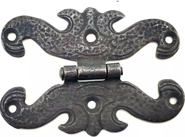 Antika Tarz Dekoratif Pirinç Kelebek Menteşe - 63x45 mm, Oksit - Image 1