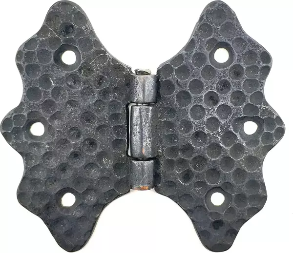 Antika Tarz Dekoratif Pirinç Kelebek Menteşe - 92 mm, Oksit - Image 1