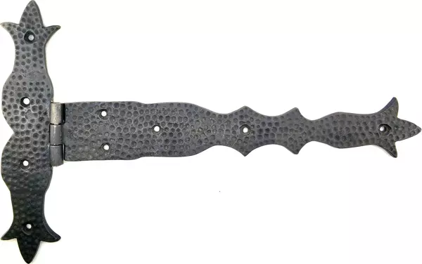 Antika Tarz Dekoratif Pirinç Kuyruklu Dövme Menteşe - 251x393 mm, Oksit - Image 1