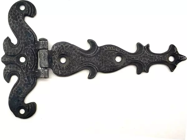 Antika Tarz Dekoratif Pirinç Kuyruklu Kelebek Menteşe - 94x147 mm, Oksit - Image 1