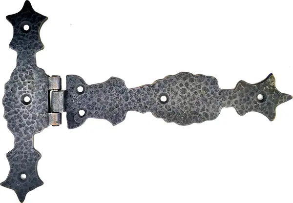 Antika Tarz Dekoratif Pirinç Kuyruklu Zambak Menteşe - 175x248 mm, Oksit - Image 1