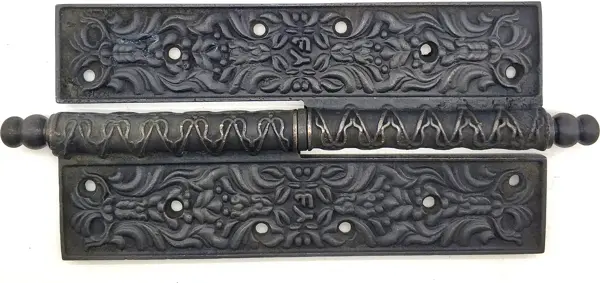 Antika Tarz Dekoratif Pirinç Lüks Okka Menteşe - 20cm, Oksit - Image 1