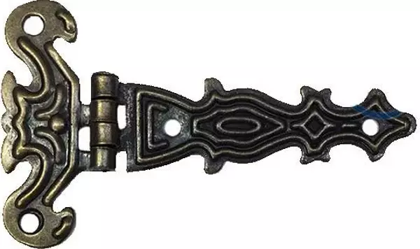 Dekoratif, Sac Tek Kuyruklu Menteşe - 40x68 mm, Küçük, Antik, 100 Adet - Image 1