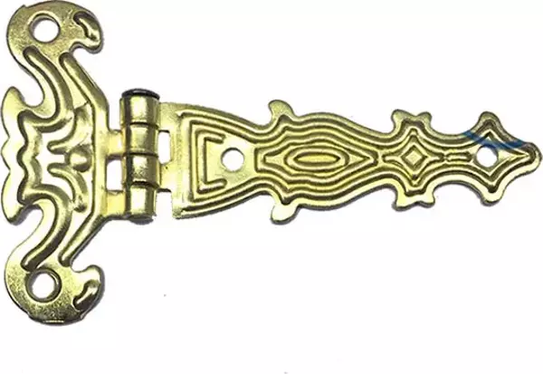 Dekoratif, Sac Tek Kuyruklu Menteşe - 40x68 mm, Küçük, Sarı, 1 Adet - Image 1