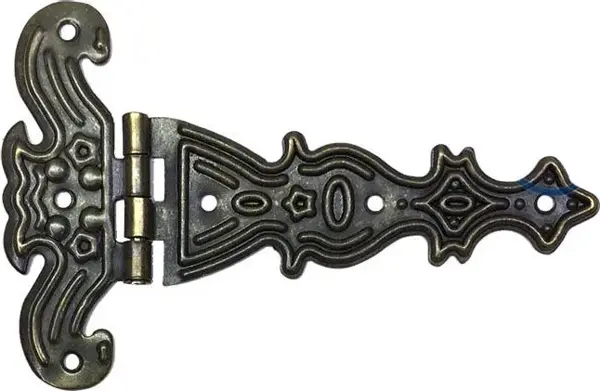 Dekoratif, Sac Tek Kuyruklu Menteşe - 69x102 mm, Büyük, Antik, 1 Adet - Image 1