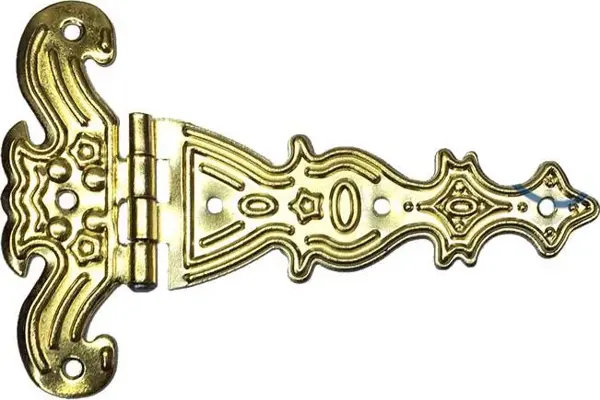 Dekoratif, Sac Tek Kuyruklu Menteşe - 69x102 mm, Büyük, Sarı, 1 Adet - Image 1