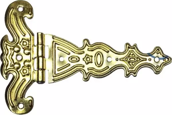 Dekoratif, Sac Tek Kuyruklu Menteşe - 69x102 mm, Büyük, Sarı, 100 Adet - Image 1