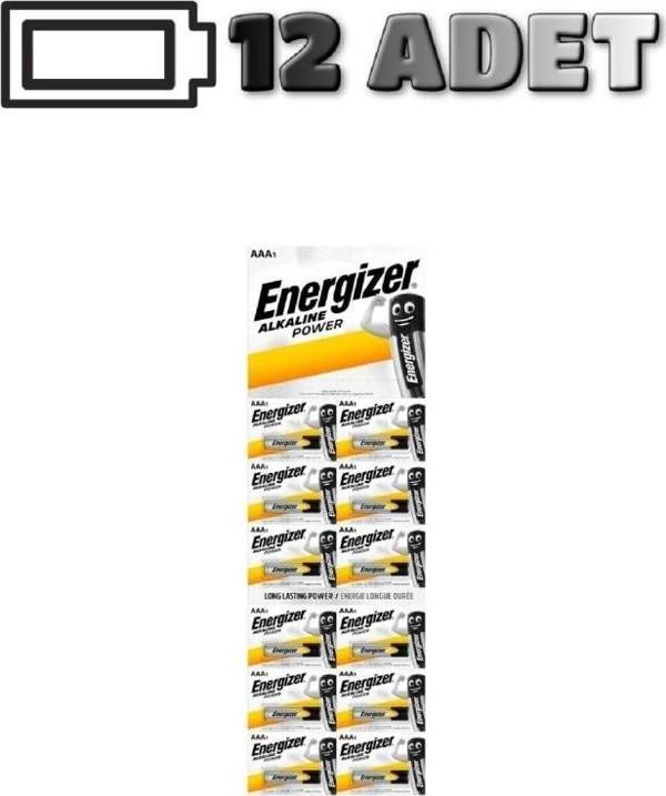 Energizer Alkalin Power İnce Kalem Pil 12 Adet Kartela AAA1 - Image 1