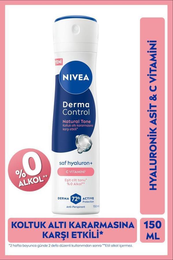 Kadın Sprey Deodorant Derma Control Natural Tone150ml, Koltuk Altı Kararmasına Karşı, C Vitamini - Image 1