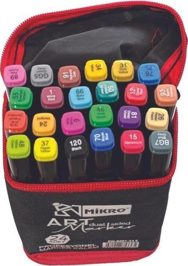 Mikro Zw-8001-24 Art Çift Tarafli Marker Çantalı Zw8001-24S - Image 1