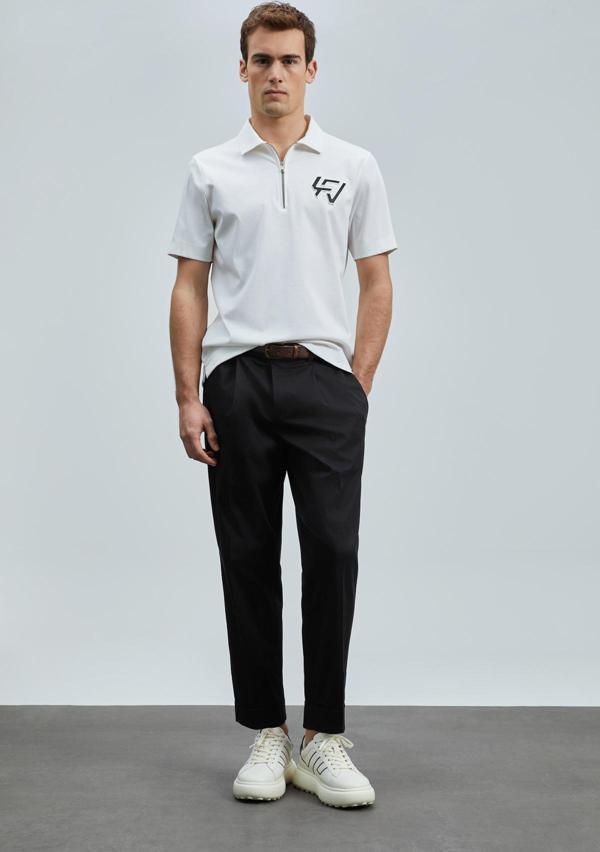 Lufian Erkek Slash Smart Polo T-Shirt 111040224 Kırık Beyaz - Image 1