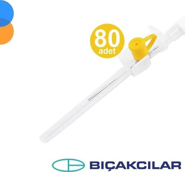 Bıçakcılar Branül (İntraket) Sarı (24G) 80'li Kutu - Image 1