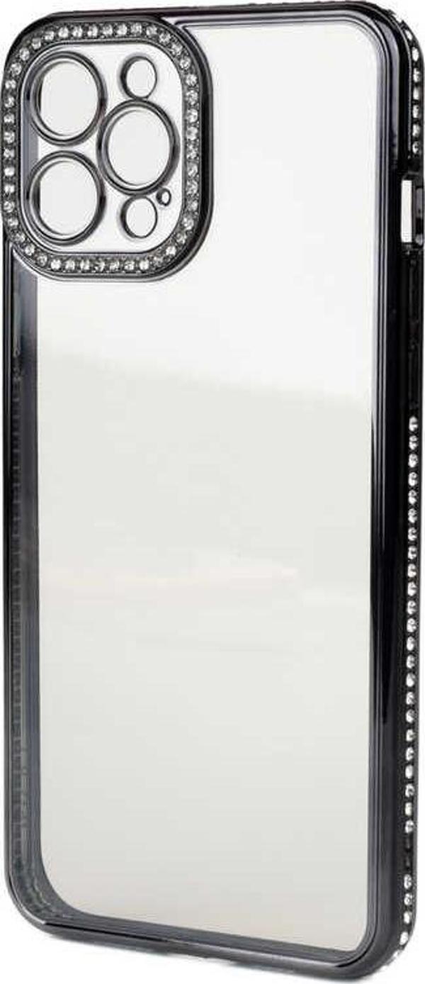 Apple iPhone 13 Pro Kılıf Kamera Korumalı Taşlı Zore Mina Kılıf - Image 1