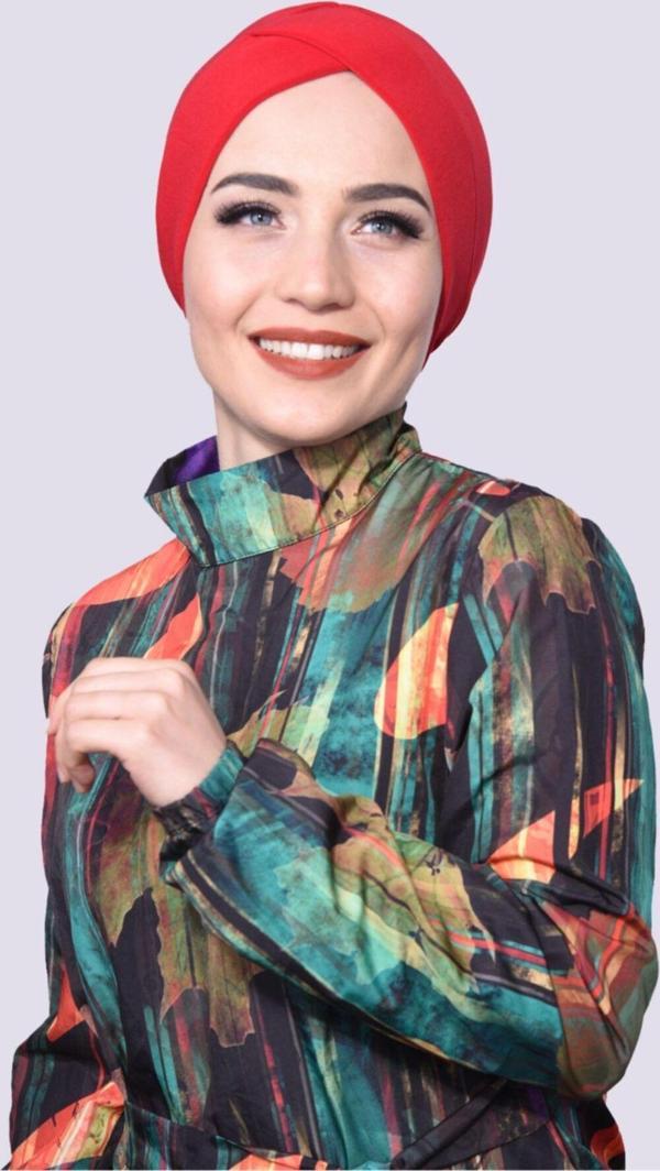 Nowa Scarf Havuz Bonesi Deniz De Ve Havuz Da Kullanıma Uygun Kırmızı - Image 1