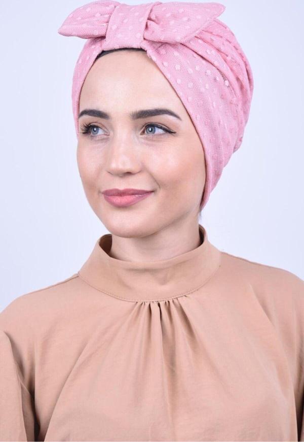Nowa Scarf Dantelli Dış Bone Pudra Pembesi - Image 1