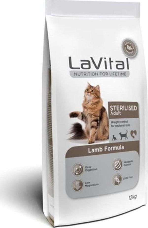 La Vital Kuzu Etli Kısırlaştırılmış Yetişkin Kedi Maması 12 kg - Image 1