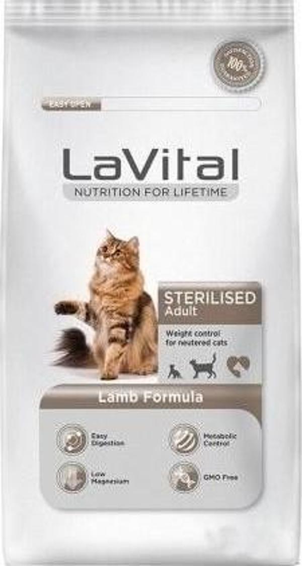 Lavital Sterilised Kuzu Etli Kısırlaştırılmış Kedi Maması 12 kg - Image 1