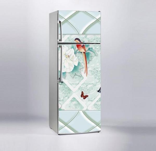 Buzdolabı Sticker Kaplama Dolap Kaplama Etiketi Çiçek Kuş - Image 1