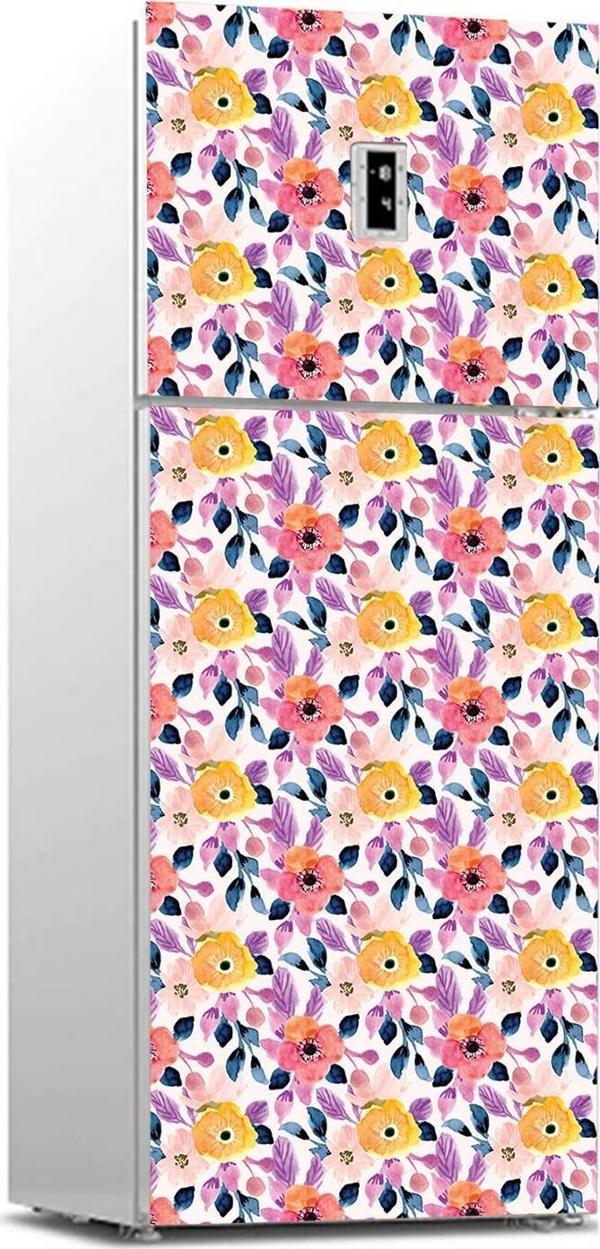 Buzdolabı Sticker Kaplama Dolap Kaplama Etiketi Çiçekler Boyama - Image 1