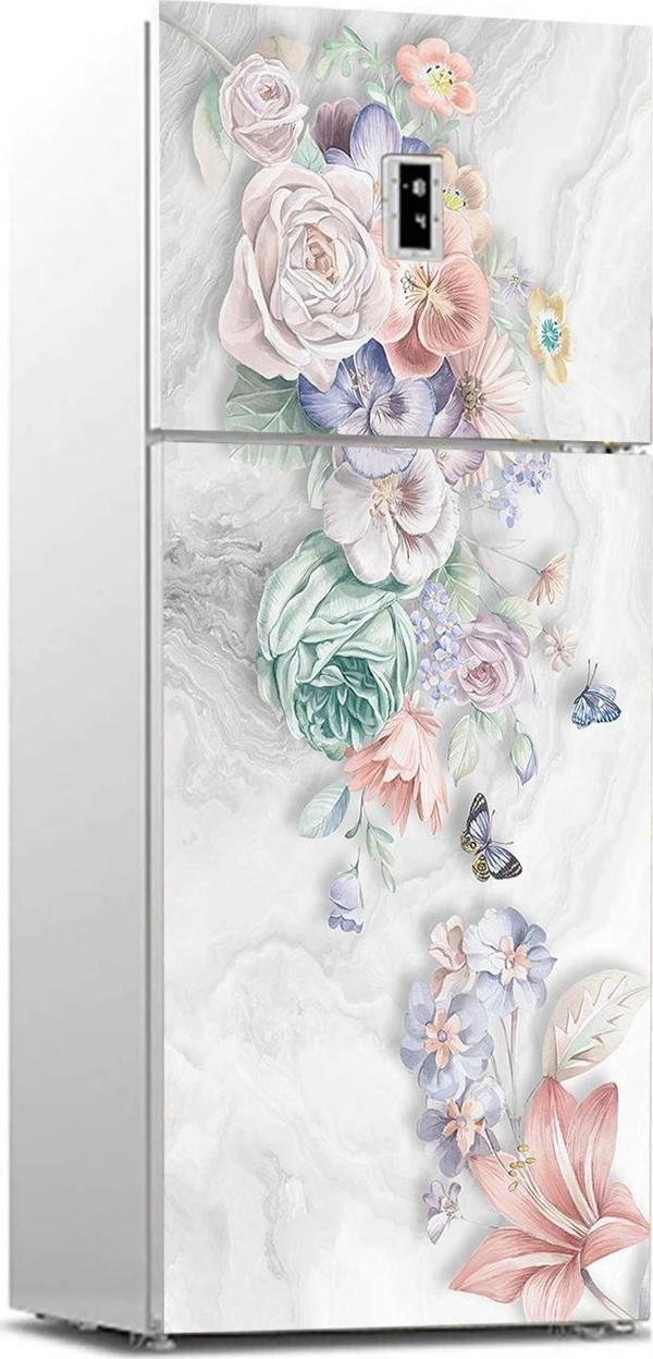 Buzdolabı Sticker Kaplama Dolap Kaplama Etiketi Çiçekler Kelebek - Image 1