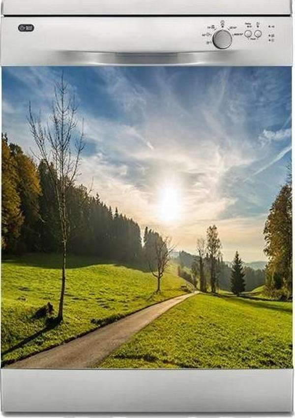Bulaşık Makinesi Sticker Kaplama Beyaz Eşya Kaplama Yol Ağaç - Image 1