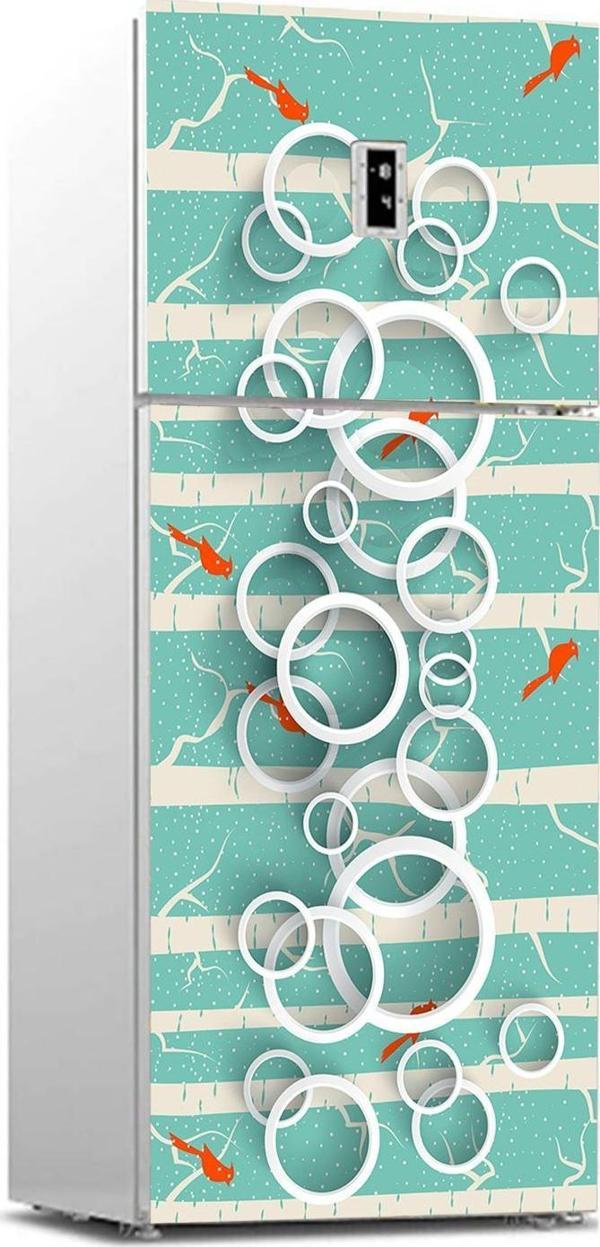 Buzdolabı Sticker Kaplama Dolap Kaplama Etiketi Daire Kuşlar - Image 1