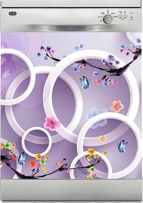 Bulaşık Makinesi Sticker Kaplama Beyaz Eşya Kaplama Yuvarlak Ağaç - Image 1