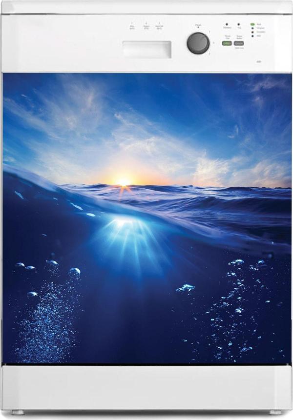 Bulaşık Makinesi Sticker Kaplama Beyaz Eşya Kaplama Gün Batımı Deniz - Image 1