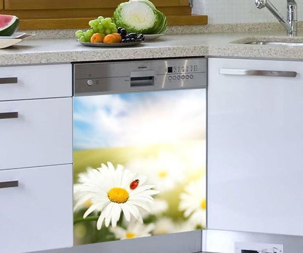 Bulaşık Makinesi Sticker Kaplama Beyaz Eşya Kaplama Güneş Papatya - Image 1