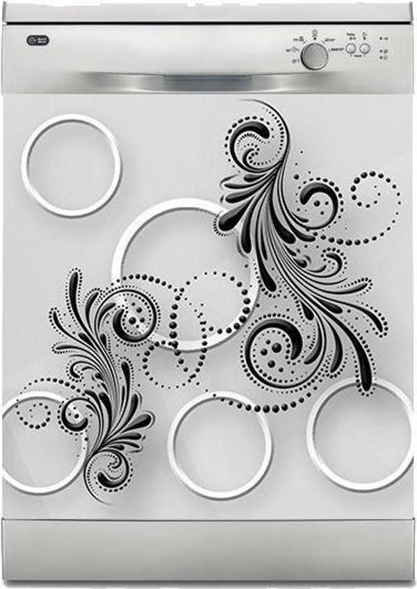 Bulaşık Makinesi Sticker Kaplama Beyaz Eşya Kaplama Yuvarlak Desenler - Image 1